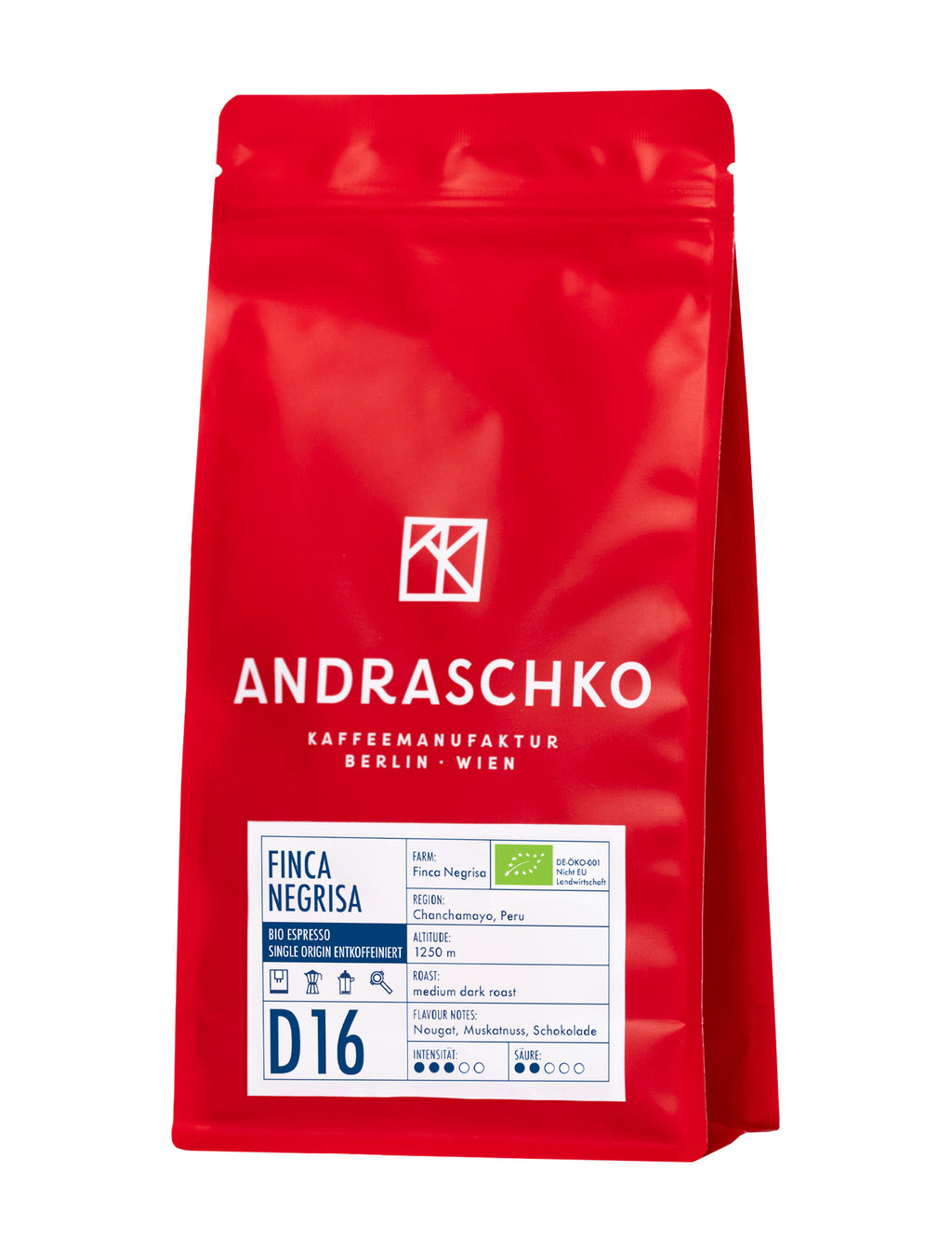 Peru Finca Negrisa Organic Single Origin Decaffeinated Espresso - DE-ÖKO-001