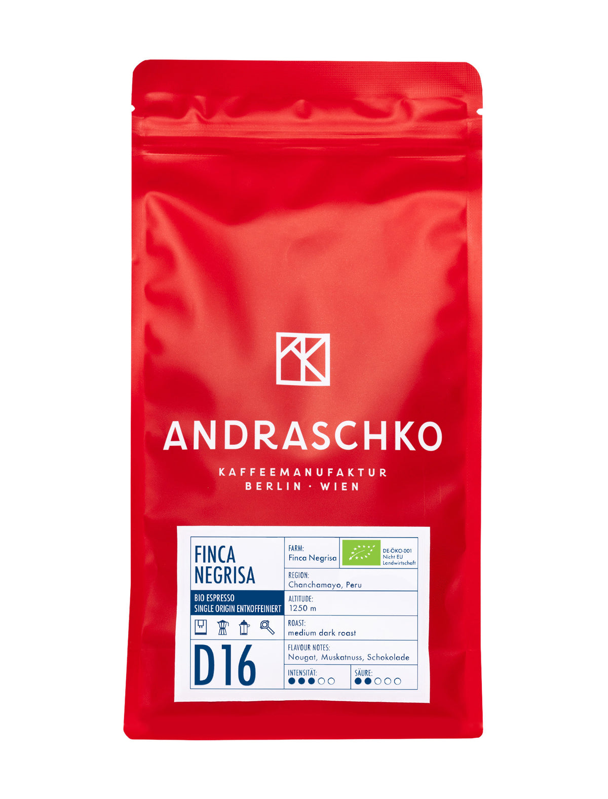 Peru Finca Negrisa Bio Single Origin Espresso entkoffeiniert - DE-ÖKO-001