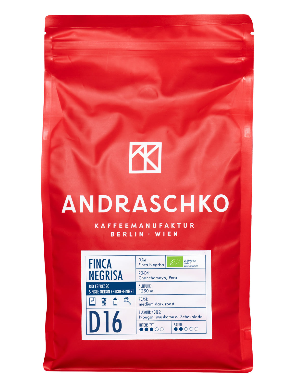 Peru Finca Negrisa Bio Single Origin Espresso entkoffeiniert - DE-ÖKO-001